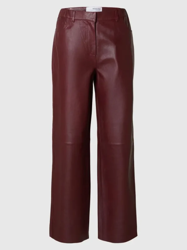 SELECTED NORMAL PASSFORM LÄDERBYXOR Purple Fashion