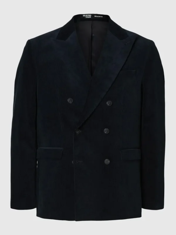 SELECTED NORMAL PASSFORM MANCHESTER DUBBELKNÄPPT KAVAJ Blue Cheap