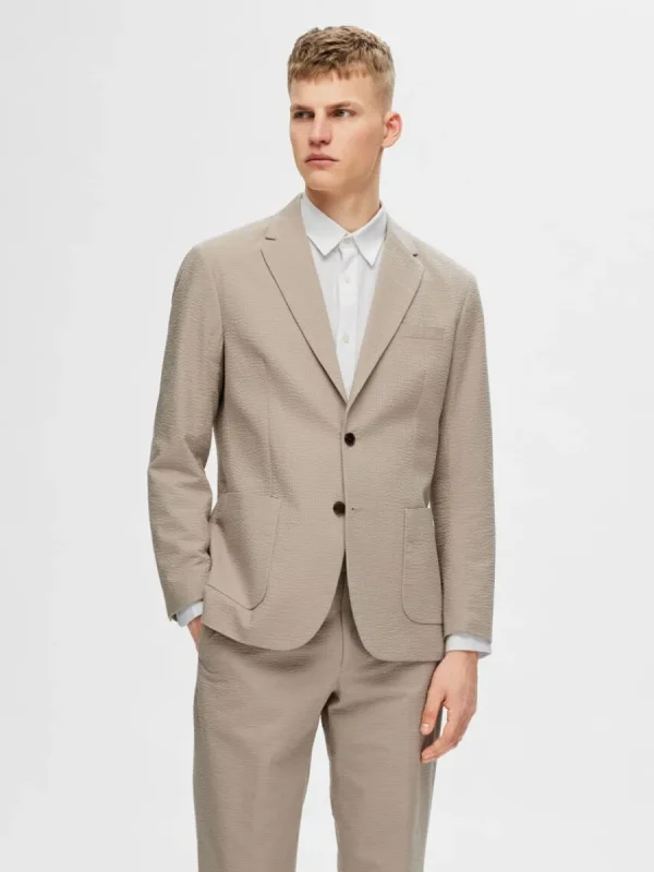 SELECTED NORMAL PASSFORM SEERSUCKER KAVAJ Beige Fashion