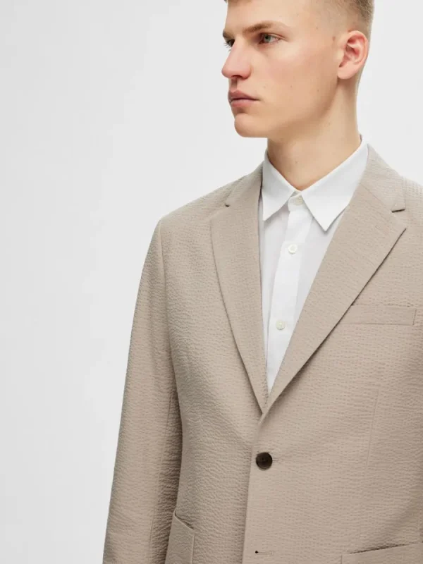 SELECTED NORMAL PASSFORM SEERSUCKER KAVAJ Beige Fashion