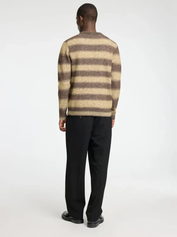 SELECTED OMBRE-RANDIG RUNDRINGAD TRÖJA Brown Discount