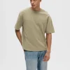 SELECTED OVERSIZE KORTA ÄRMAR T-SHIRT Green Flash Sale