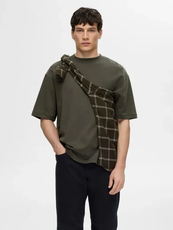 SELECTED OVERSIZE KORTA ÄRMAR T-SHIRT Green Best
