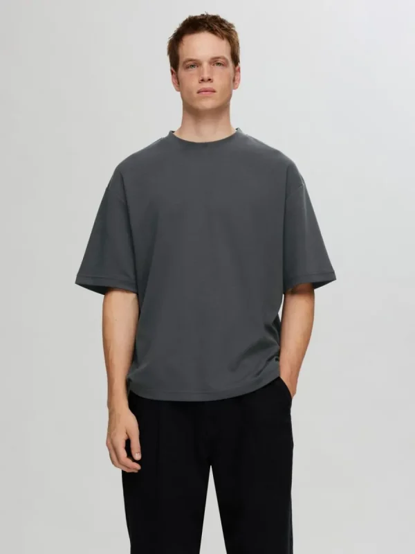 SELECTED OVERSIZE KORTA ÄRMAR T-SHIRT Grey Online