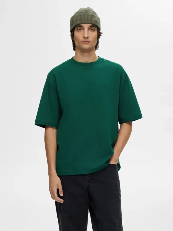 SELECTED OVERSIZE KORTA ÄRMAR T-SHIRT Green Best