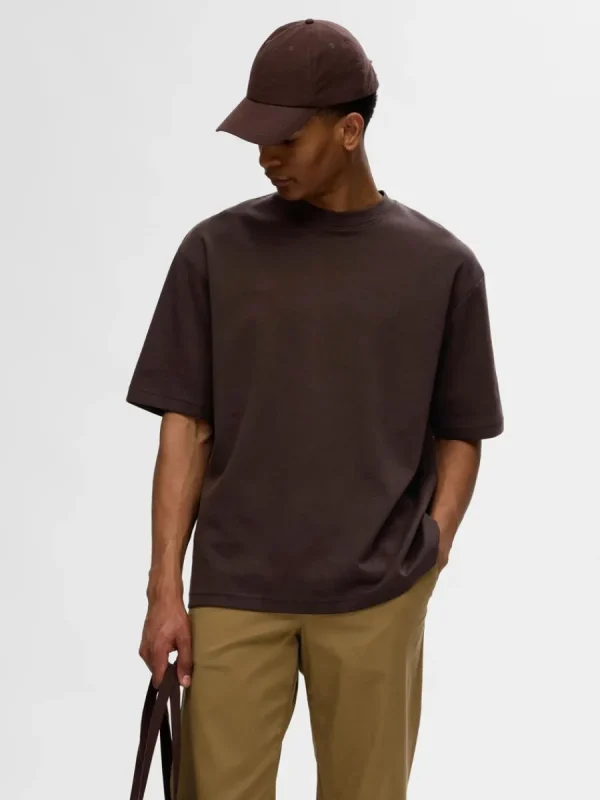 SELECTED OVERSIZE KORTA ÄRMAR T-SHIRT Brown Store