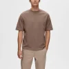 SELECTED OVERSIZE KORTA ÄRMAR T-SHIRT Brown Store