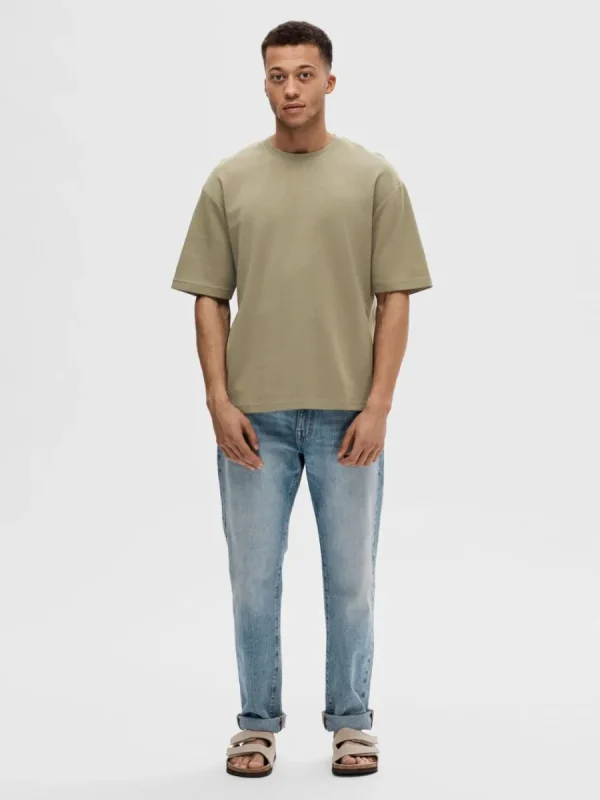 SELECTED OVERSIZE KORTA ÄRMAR T-SHIRT Green Flash Sale