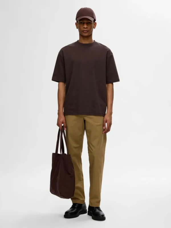SELECTED OVERSIZE KORTA ÄRMAR T-SHIRT Brown Store