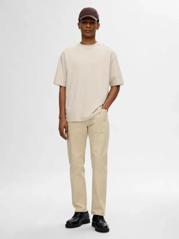SELECTED OVERSIZE KORTA ÄRMAR T-SHIRT Beige Shop