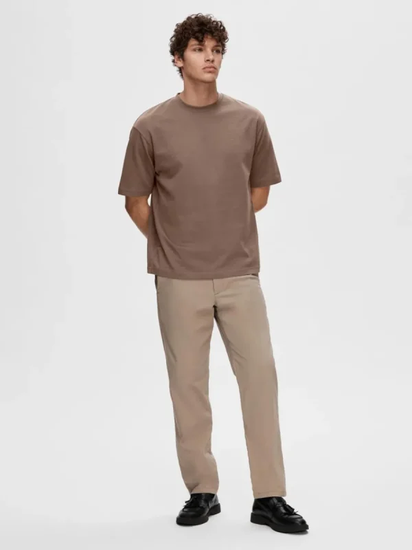 SELECTED OVERSIZE KORTA ÄRMAR T-SHIRT Brown Store