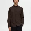 SELECTED OXFORD SKJORTA Brown New