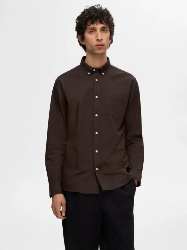 SELECTED OXFORD SKJORTA Brown New