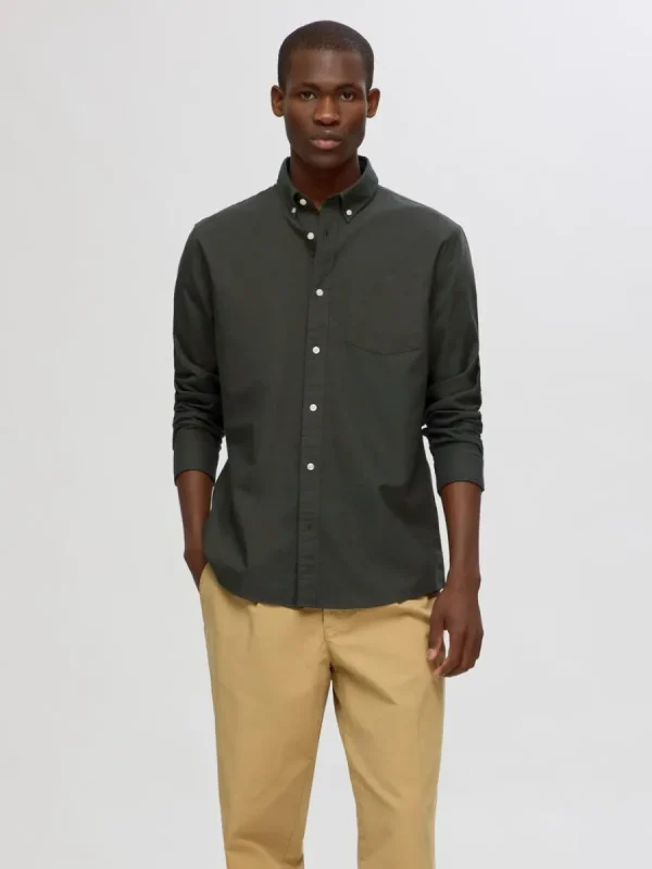 SELECTED OXFORD SKJORTA Green Outlet