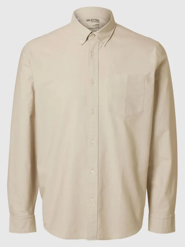 SELECTED OXFORD SKJORTA Beige Hot