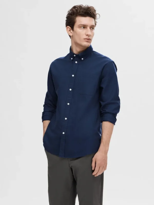 SELECTED OXFORD SKJORTA Blue Best