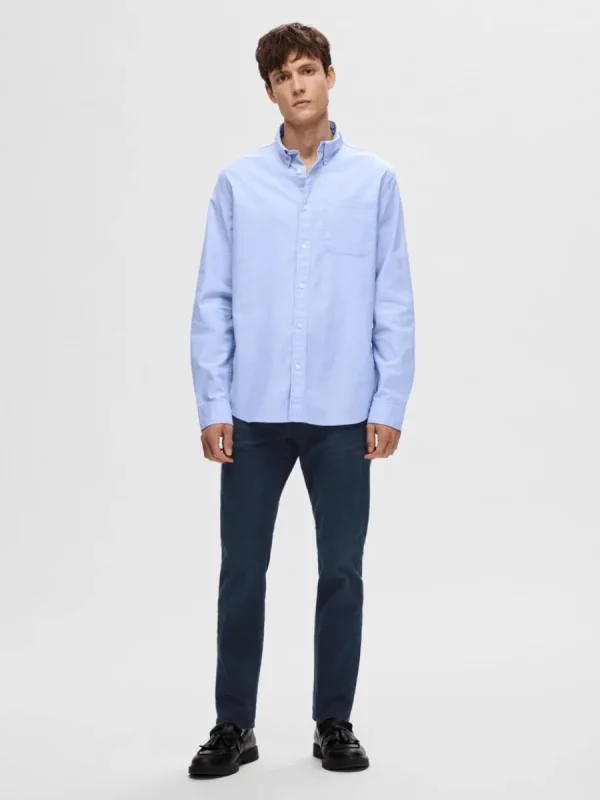 SELECTED OXFORD SKJORTA Blue Clearance