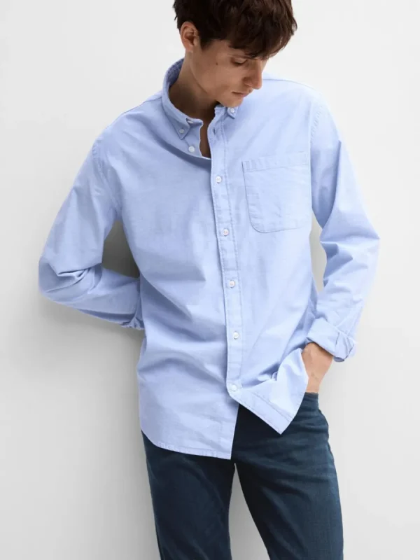 SELECTED OXFORD SKJORTA Blue Clearance