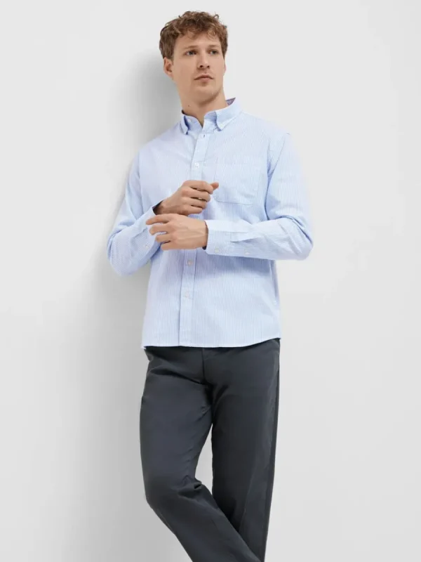 SELECTED OXFORD SKJORTA Blue Store