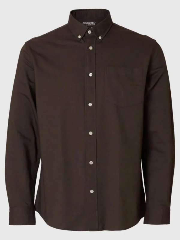 SELECTED OXFORD SKJORTA Brown New
