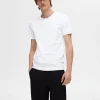 SELECTED 3-PACK BOMULL T-SHIRT White Outlet
