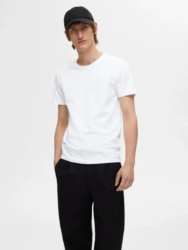 SELECTED 3-PACK BOMULL T-SHIRT White Outlet