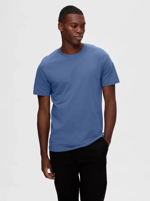 SELECTED 3-PACK BOMULL T-SHIRT Blue Outlet
