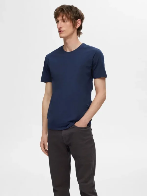 SELECTED 3-PACK BOMULL T-SHIRT Black Cheap
