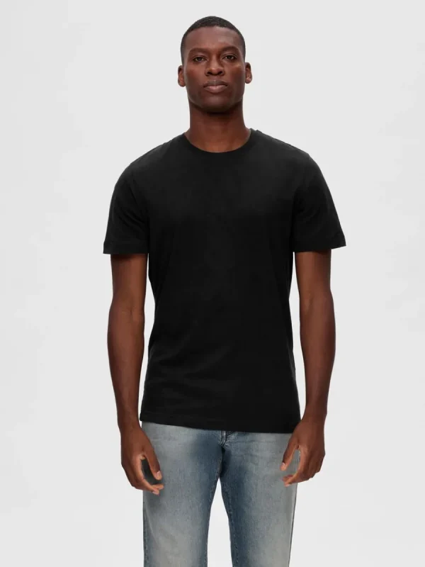 SELECTED 3-PACK BOMULL T-SHIRT Black Outlet