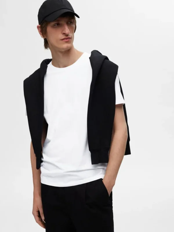 SELECTED 3-PACK BOMULL T-SHIRT White Outlet