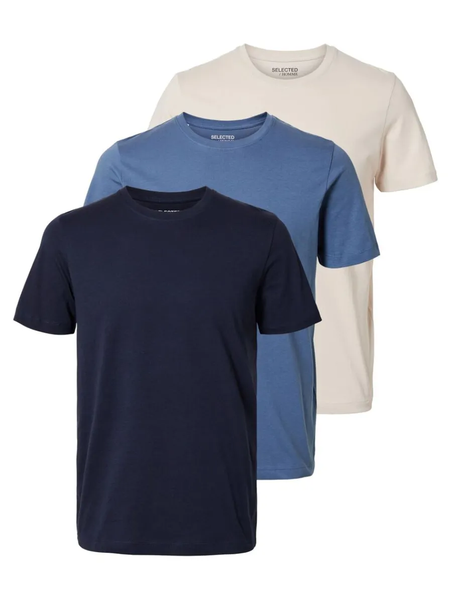 pack_bomull_tshirt_5-4.webp SELECTED 3-PACK BOMULL T-SHIRT Blue Outlet
