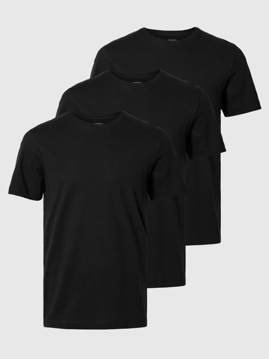 pack_bomull_tshirt_5-7.webp SELECTED 3-PACK BOMULL T-SHIRT Black Outlet