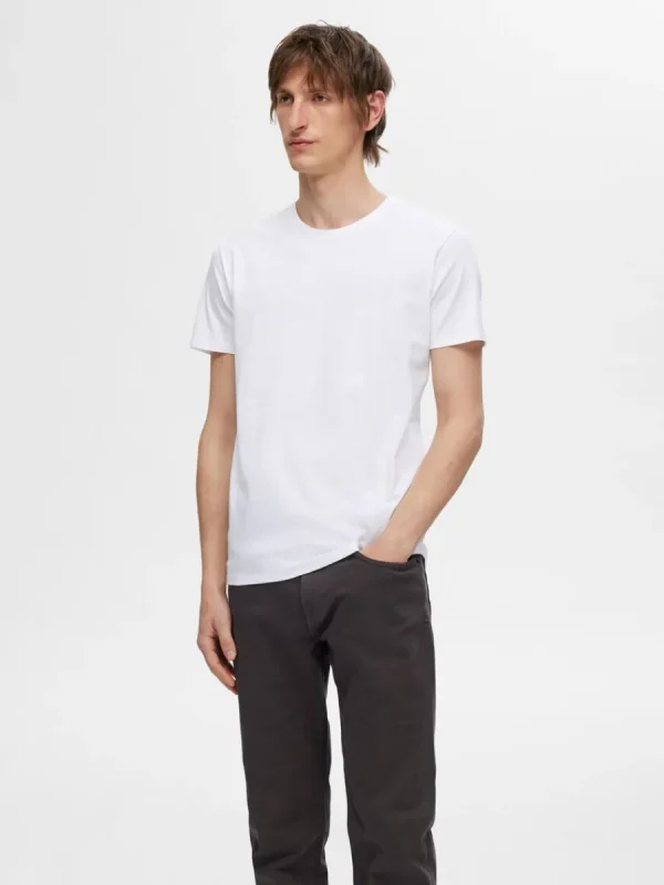SELECTED 3-PACK BOMULL T-SHIRT Black Cheap