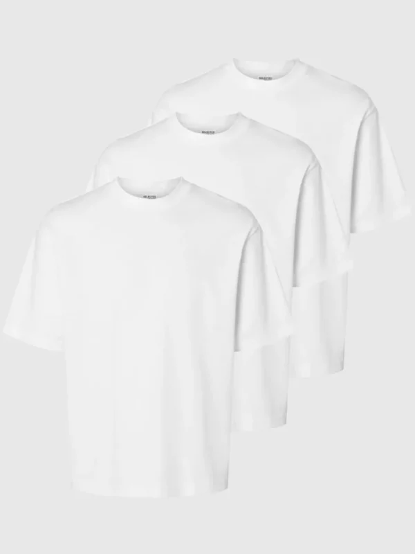 SELECTED 3-PACK RUNDRINGAD T-SHIRT White Cheap