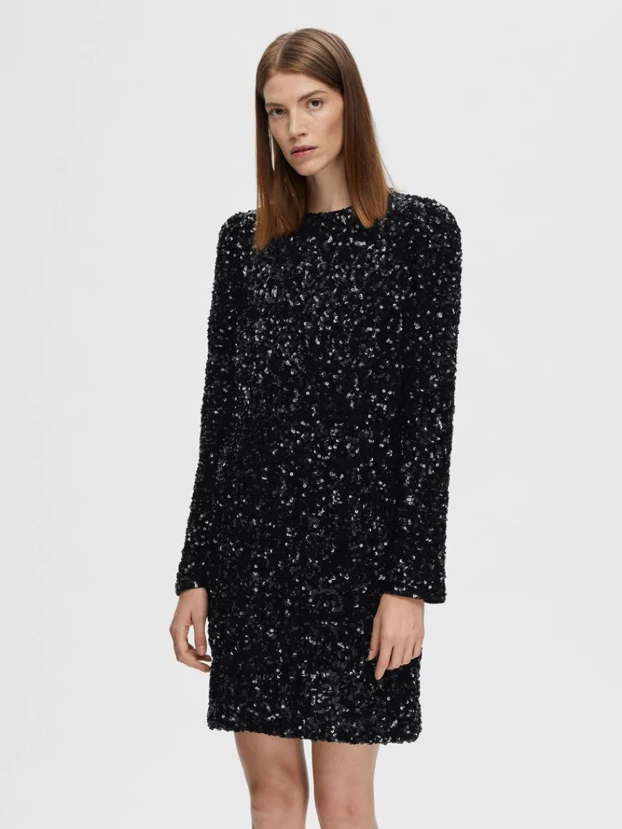 paljett_kort_klnning_0.webp SELECTED PALJETT KORT KLÄNNING Black Best Sale