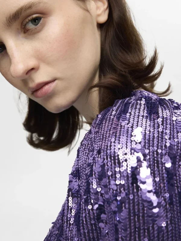 SELECTED PALJETT KORT KLÄNNING Purple Best Sale