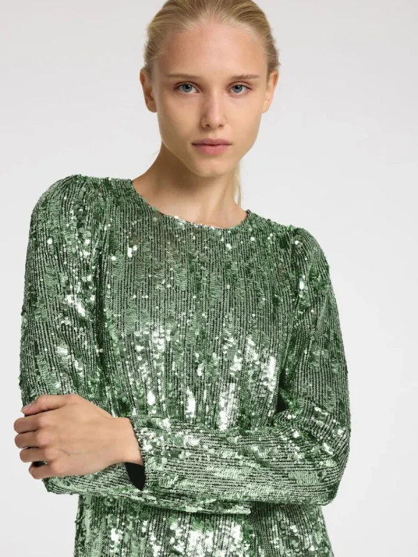 SELECTED PALJETT KORT KLÄNNING Green Cheap