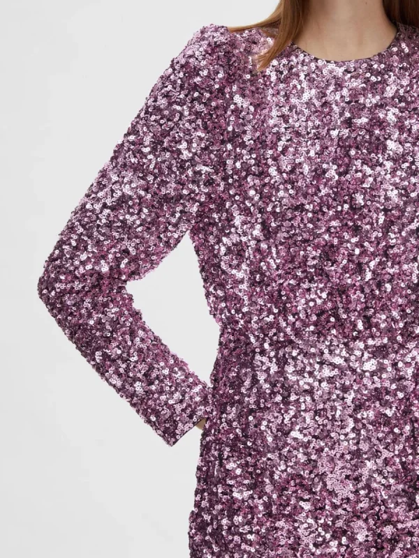 SELECTED PALJETT KORT KLÄNNING Pink Clearance