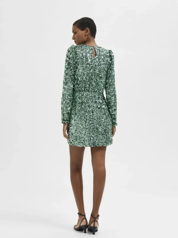 SELECTED PALJETT KORT KLÄNNING Green Best Sale
