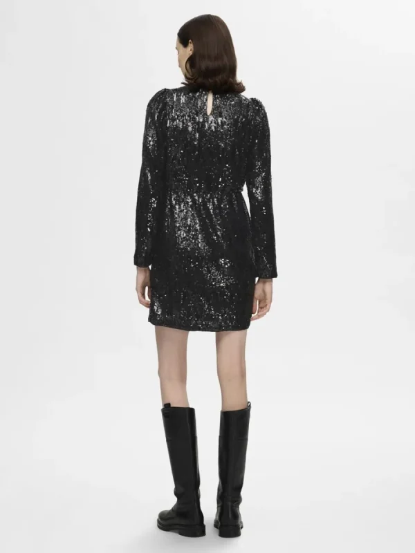 SELECTED PALJETT KORT KLÄNNING Black Flash Sale