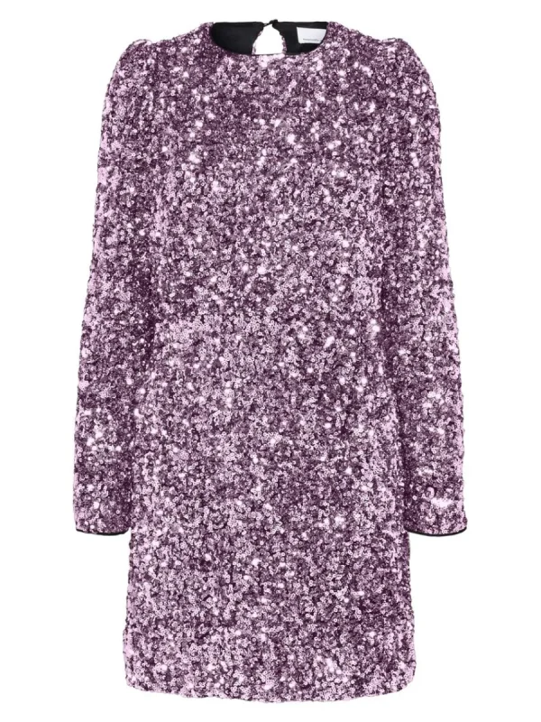 SELECTED PALJETT KORT KLÄNNING Pink Clearance
