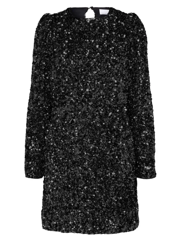 SELECTED PALJETT KORT KLÄNNING Black Best Sale