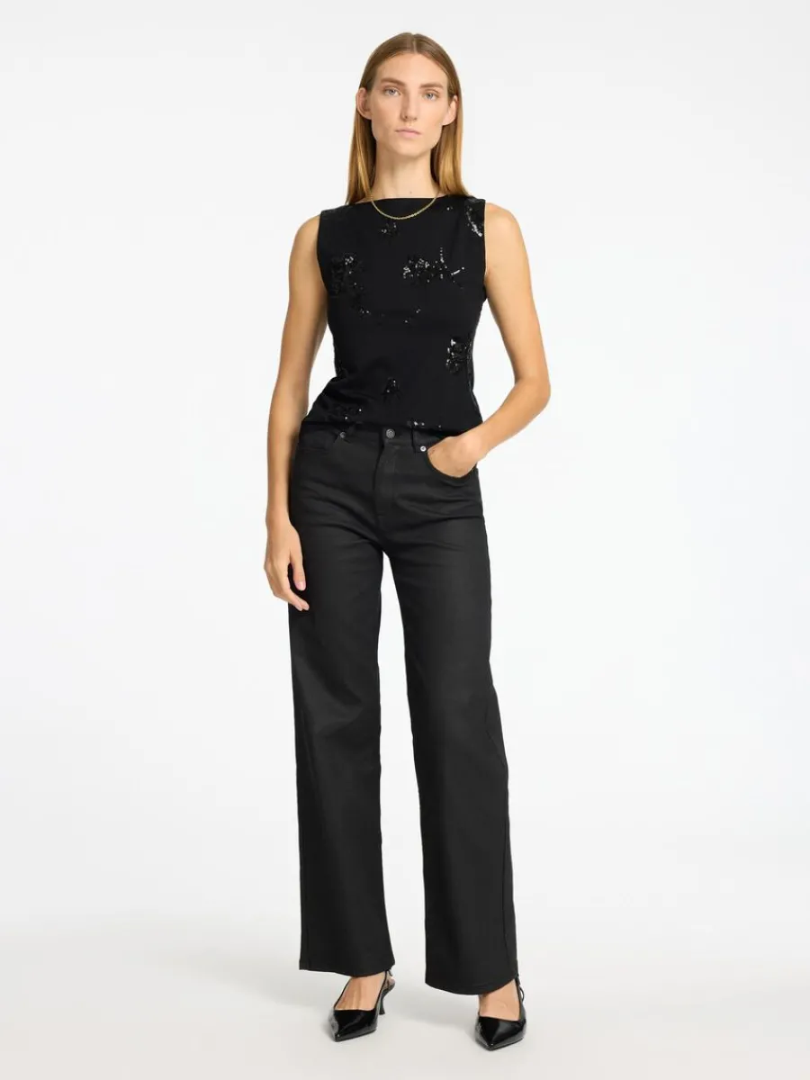paljettprydd_rmls_topp_1.webp SELECTED PALJETTPRYDD ÄRMLÖS TOPP Black Discount
