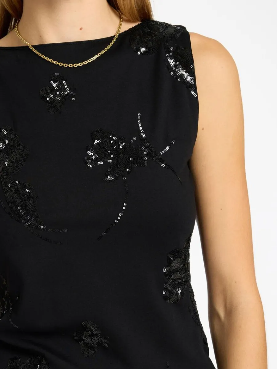 paljettprydd_rmls_topp_3.webp SELECTED PALJETTPRYDD ÄRMLÖS TOPP Black Discount