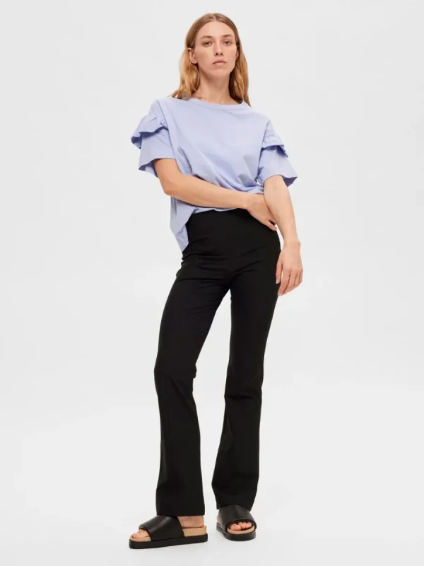 SELECTED PINTUCK UTSVÄNGDA BYXOR Black Flash Sale