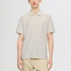 SELECTED PLISSÉ OCH HALVLÅNGT BLIXTLÅS PIKÉTRÖJA Beige Fashion