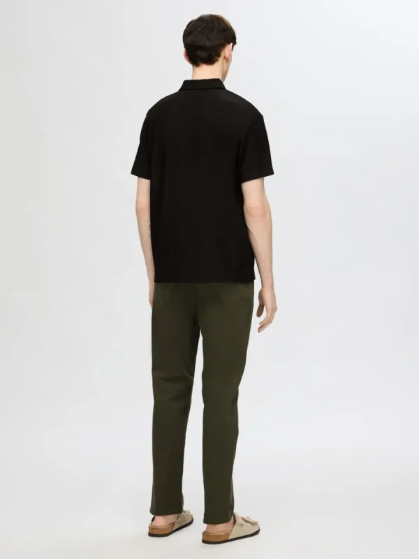 SELECTED PLISSÉ OCH HALVLÅNGT BLIXTLÅS PIKÉTRÖJA Black Cheap