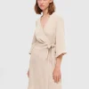 SELECTED PLISSÉ OMLOTTKLÄNNING Beige New