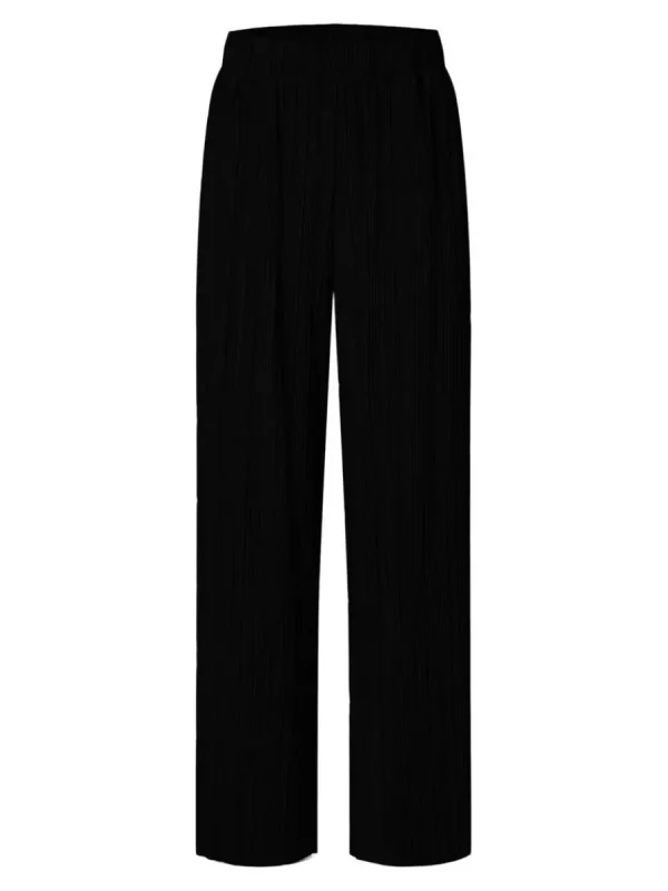 SELECTED PLISSERAD MED HÖG MIDJA BYXOR Black Flash Sale