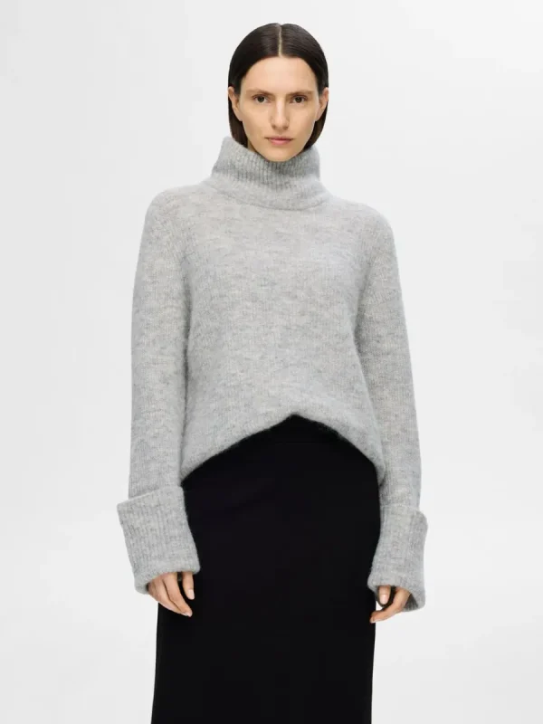 SELECTED POLOKRAGE TRÖJA Grey New